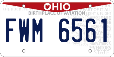 OH license plate FWM6561