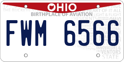 OH license plate FWM6566