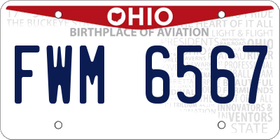 OH license plate FWM6567