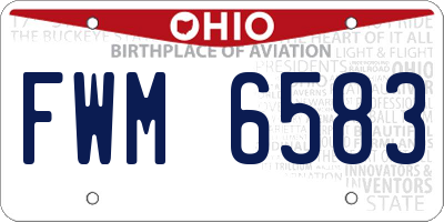 OH license plate FWM6583