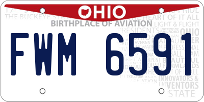 OH license plate FWM6591