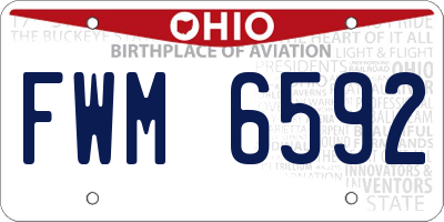 OH license plate FWM6592