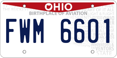 OH license plate FWM6601