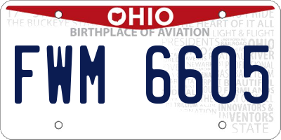 OH license plate FWM6605
