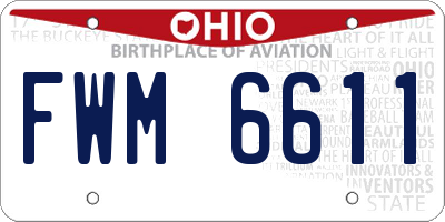 OH license plate FWM6611
