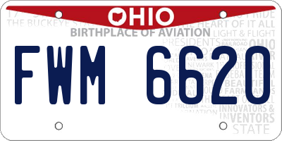 OH license plate FWM6620