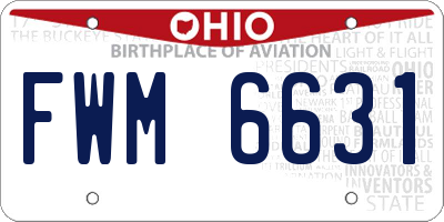OH license plate FWM6631