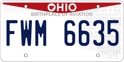 OH license plate FWM6635