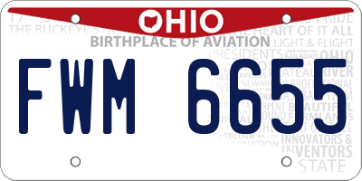 OH license plate FWM6655