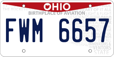 OH license plate FWM6657