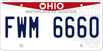 OH license plate FWM6660