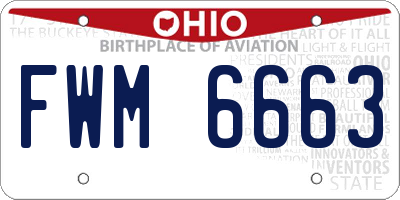 OH license plate FWM6663