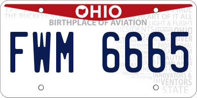 OH license plate FWM6665