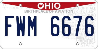 OH license plate FWM6676
