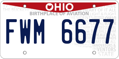 OH license plate FWM6677
