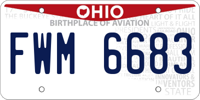 OH license plate FWM6683