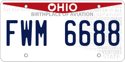 OH license plate FWM6688