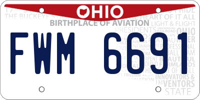 OH license plate FWM6691