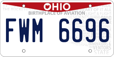OH license plate FWM6696