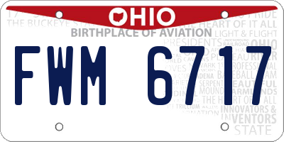 OH license plate FWM6717