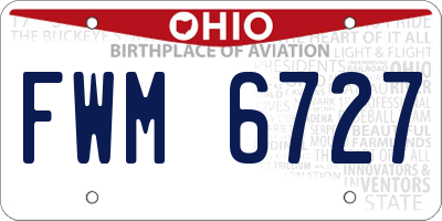 OH license plate FWM6727
