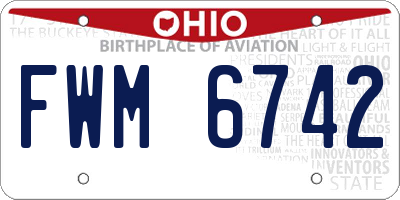 OH license plate FWM6742