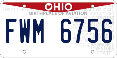 OH license plate FWM6756