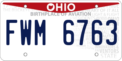 OH license plate FWM6763