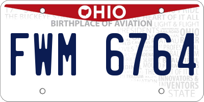 OH license plate FWM6764