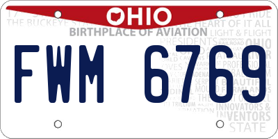 OH license plate FWM6769