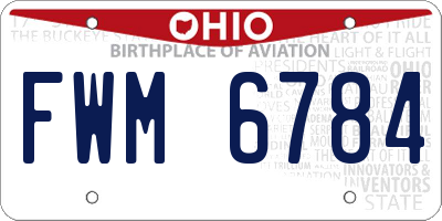 OH license plate FWM6784