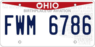 OH license plate FWM6786