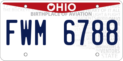 OH license plate FWM6788