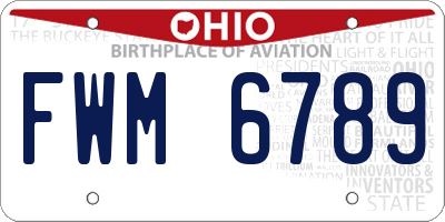 OH license plate FWM6789