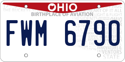 OH license plate FWM6790