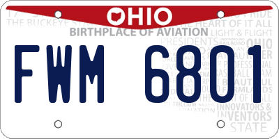 OH license plate FWM6801