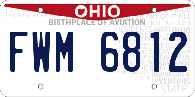 OH license plate FWM6812