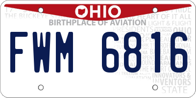 OH license plate FWM6816