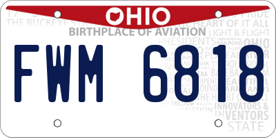 OH license plate FWM6818