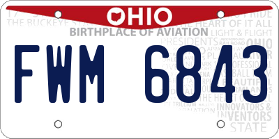 OH license plate FWM6843