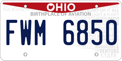 OH license plate FWM6850