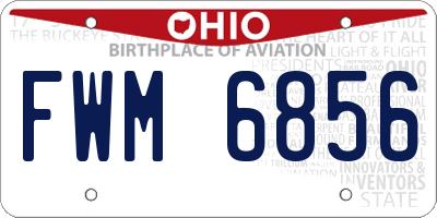 OH license plate FWM6856