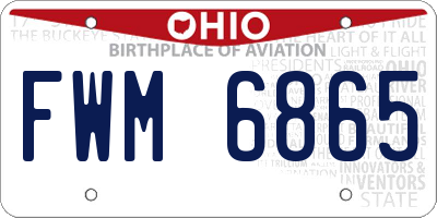 OH license plate FWM6865