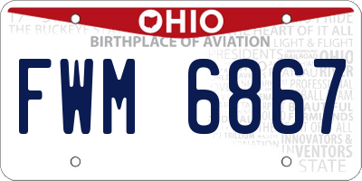 OH license plate FWM6867