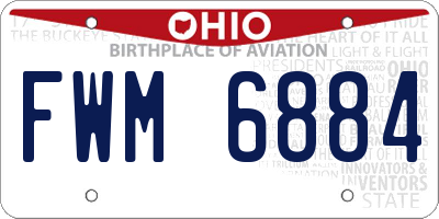 OH license plate FWM6884