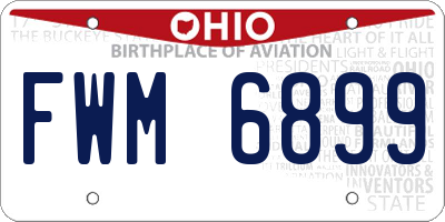OH license plate FWM6899