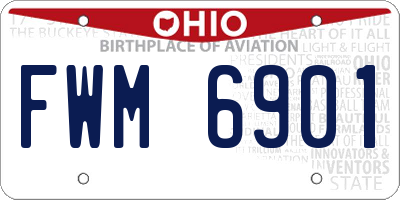 OH license plate FWM6901