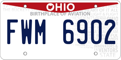 OH license plate FWM6902