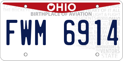 OH license plate FWM6914