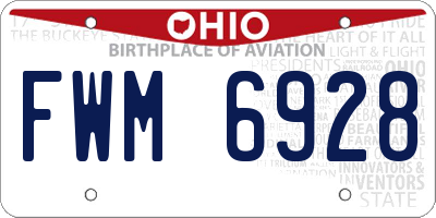 OH license plate FWM6928